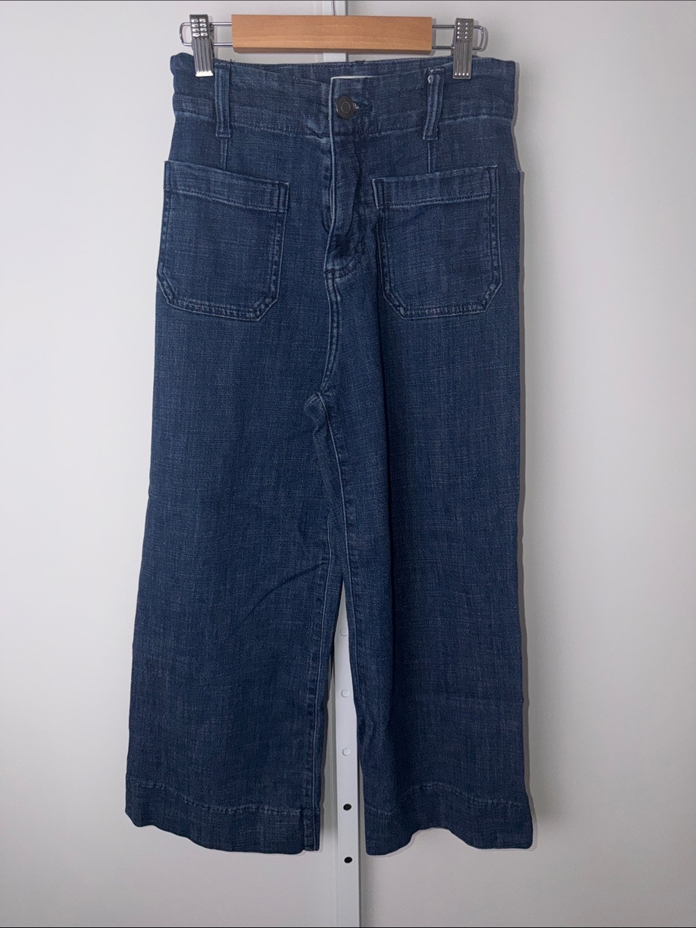LC Lauren Conrad Dark Blue Cropped Wide-Leg Jeans